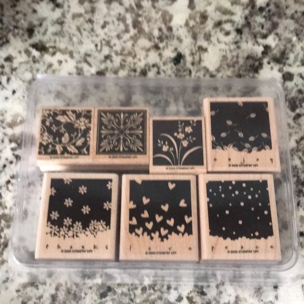 Stampin up set of seven rubber stamps.